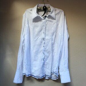 Georg Roth Los Angeles Womens Embroidered Sequin Long Sleeve Shirt XL White